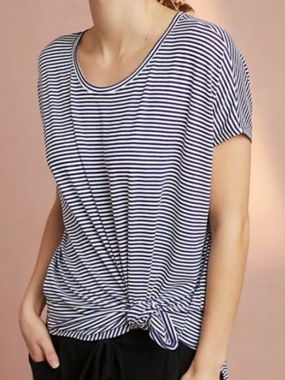 NWT Anthropologie Floreat Navy Blue & White Stripe Tunic in Women's X-Large